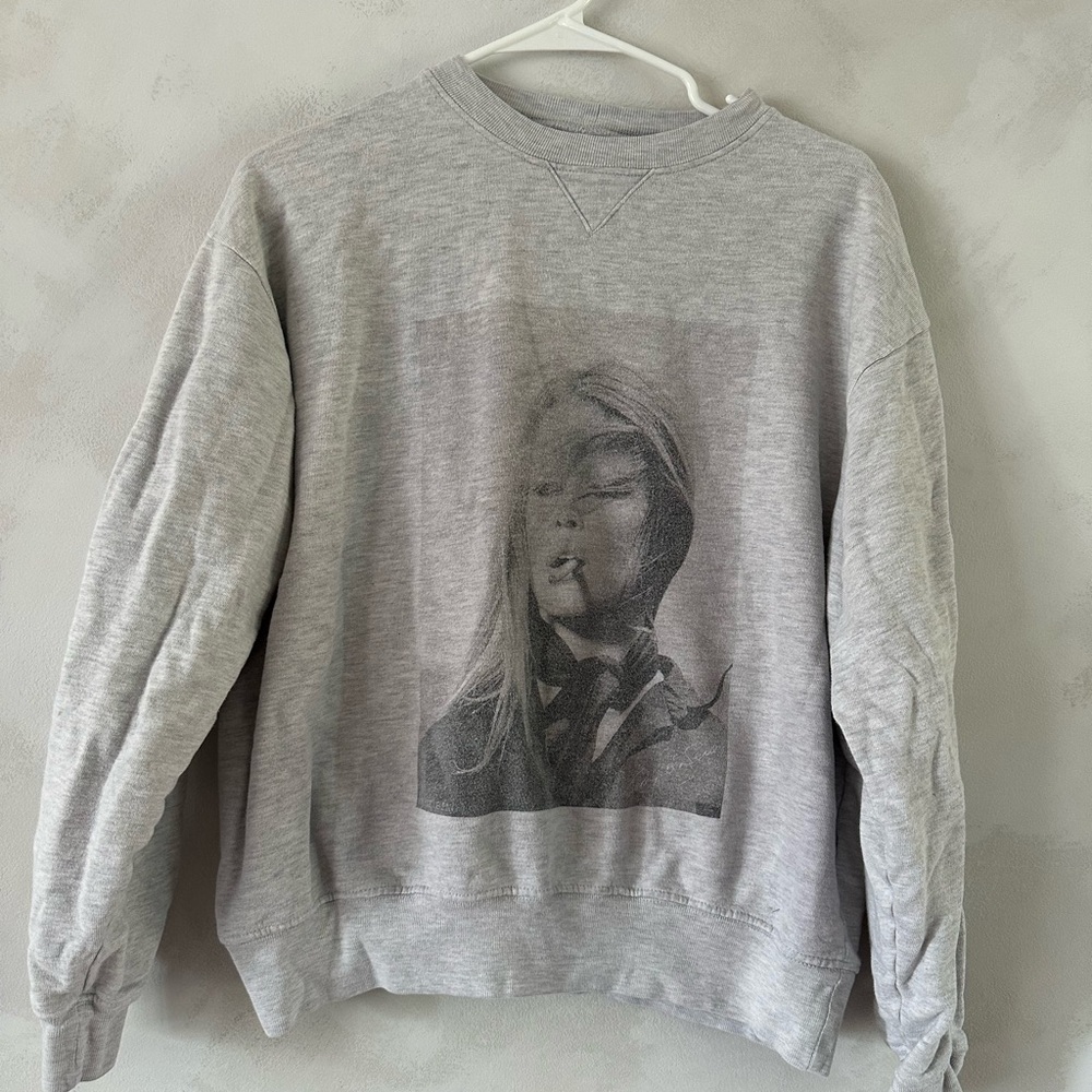 Anine Bing Light Gray Graphic Sweater